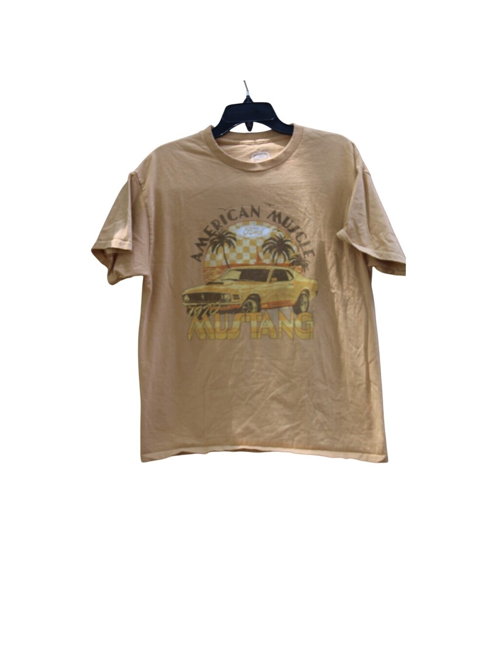 Ford Official Licensed 1970 Mustang American Muscle Gold T-Shirt, Size Large